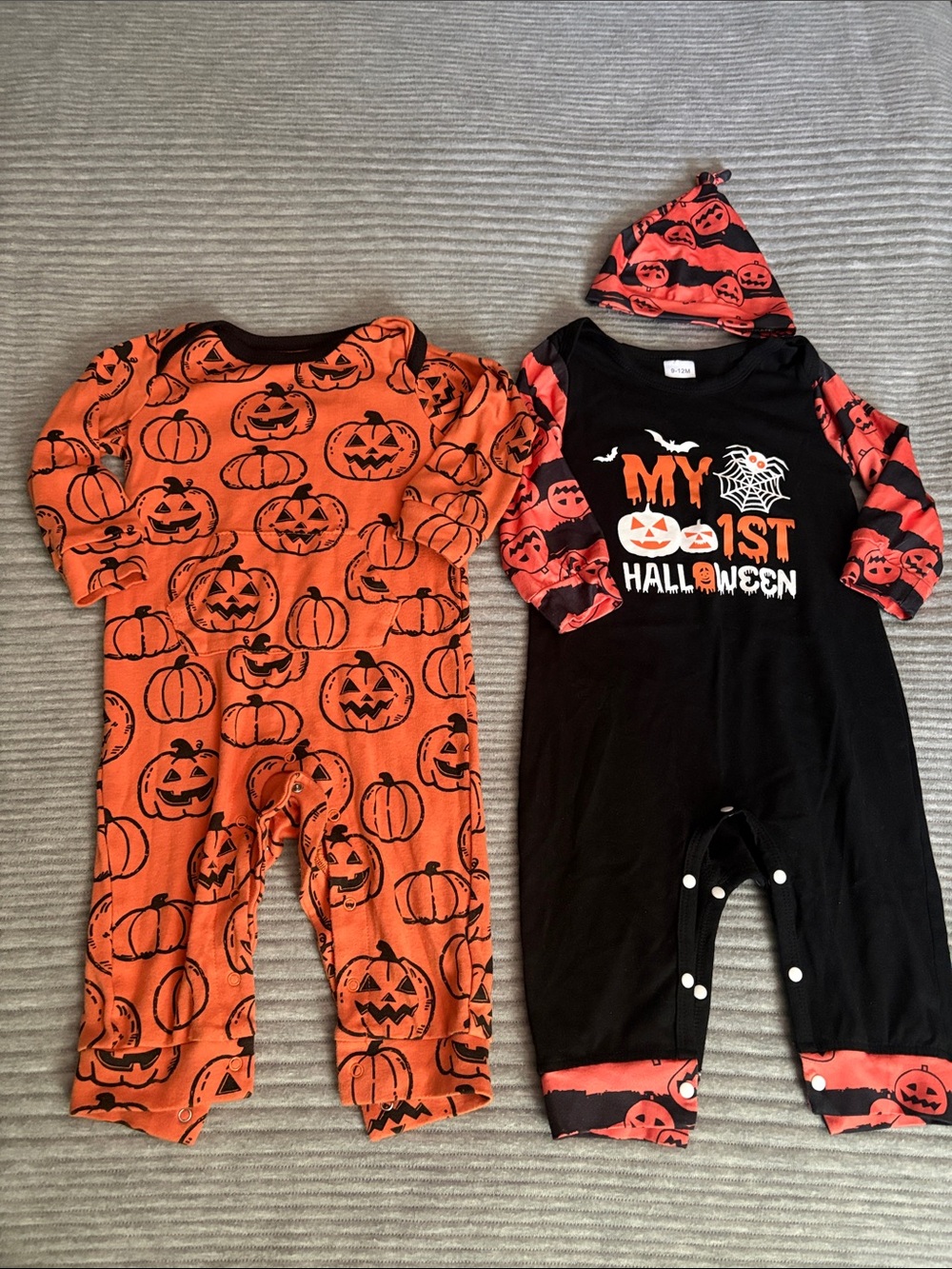 My first Halloween and Halloween long sleeve romper size 9-12m